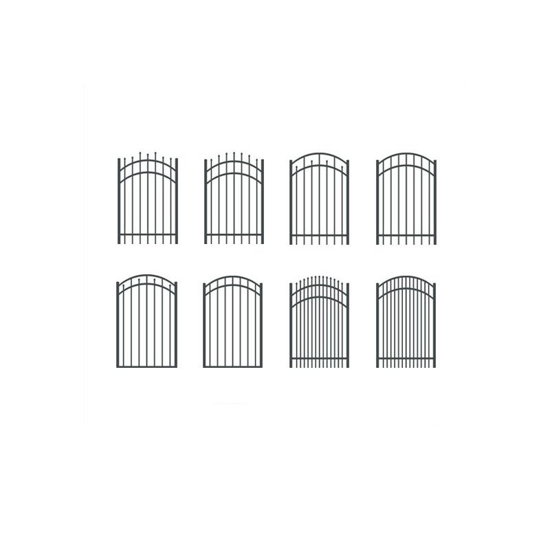 Aluminum metal steel frame fence gates main gate and fence wall design