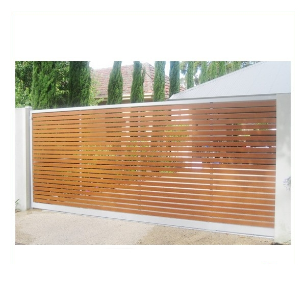 Aluminium Wood Look Single Main Gate Designs