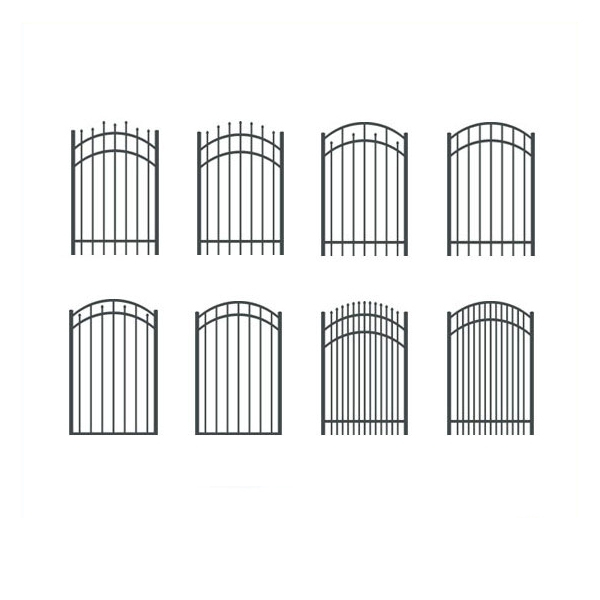 Aluminum metal steel frame fence gates main gate and fence wall design